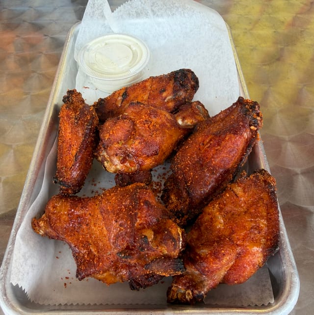 6 Pc Smoked Wings.