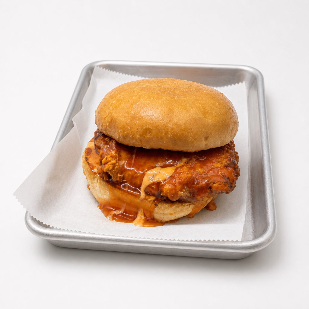 SAUCY Chicken Sandwich.